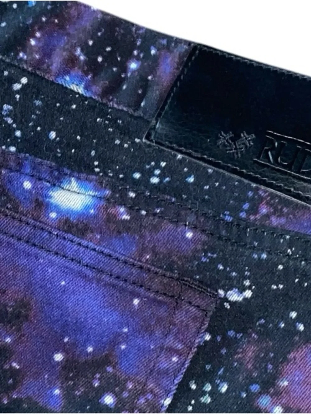 XXX RUDE Galaxy Print Skinny Shorts Hot Topic Denim Mens Adult Size 36 (V-2)